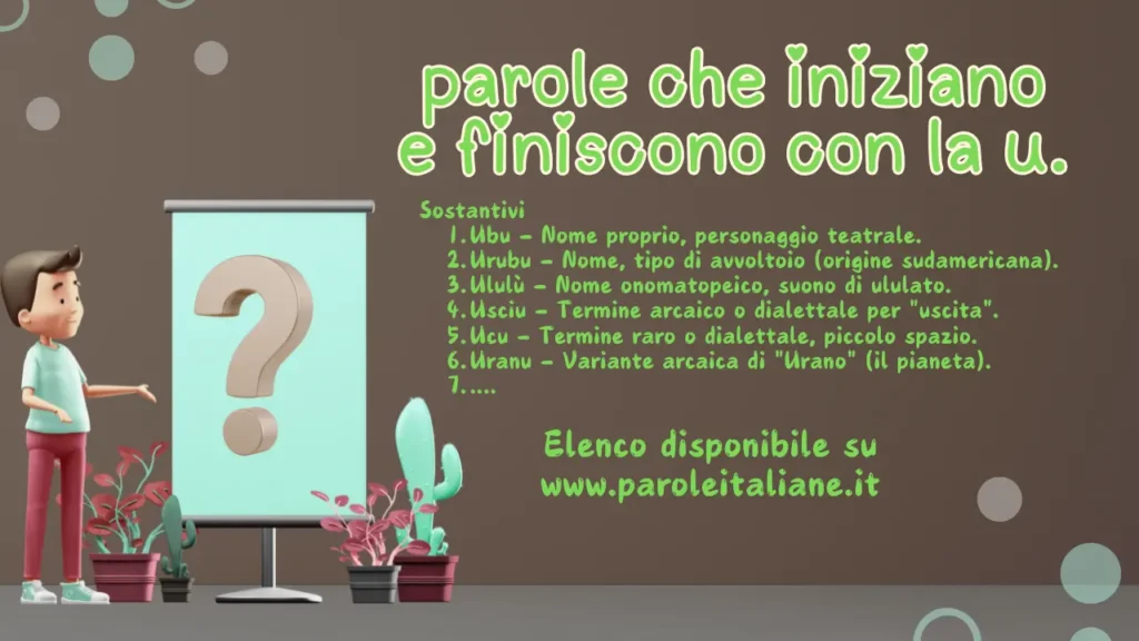 parola che finisce con la u
